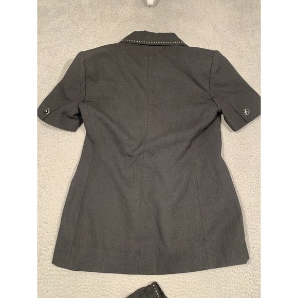 Vintage Sag Harbor Pants Suit Black Short Sleeves Lined Elastic Size 8 Polyester - Picture 10 of 16